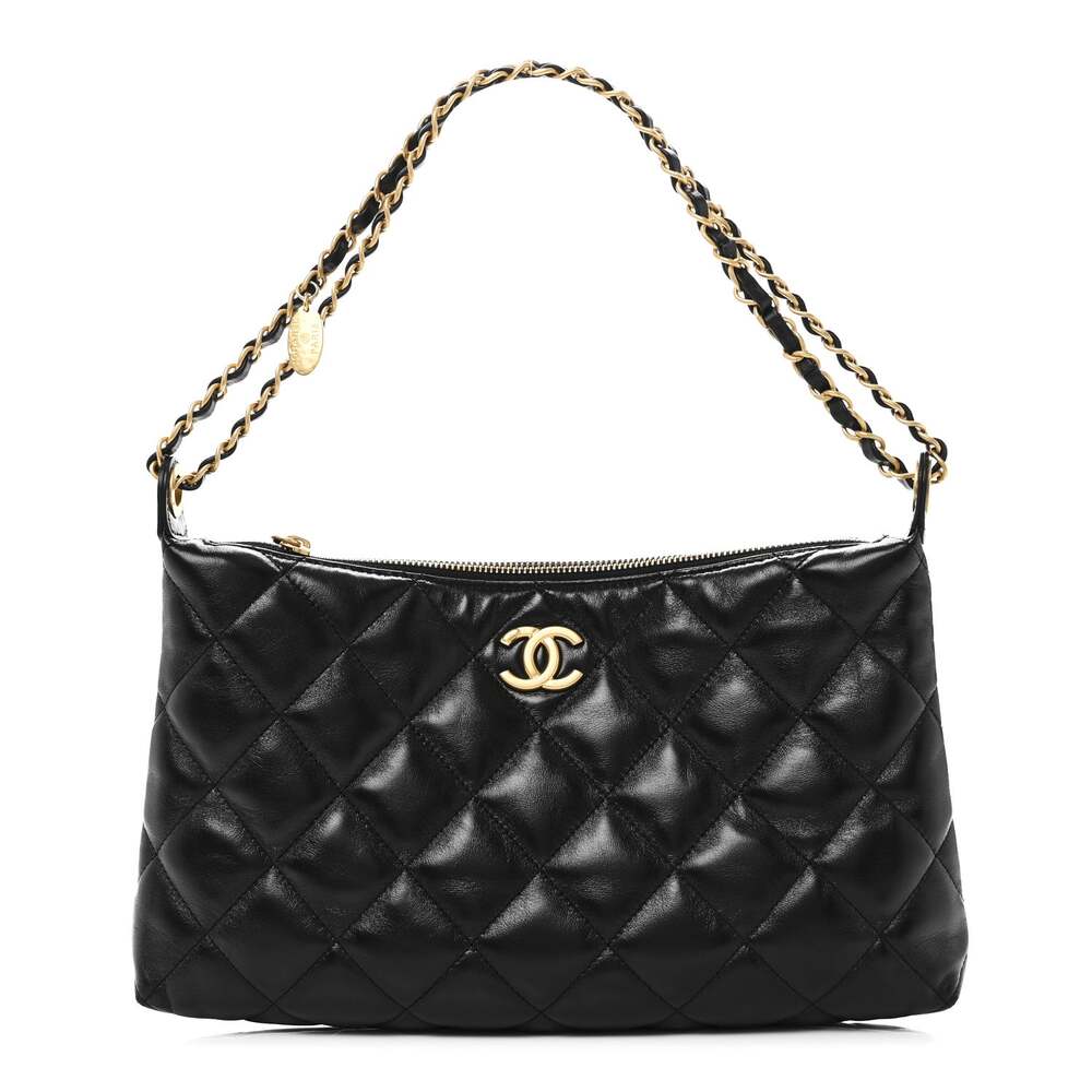Chanel Shiny Lambskin Quilted Cc Hobo #282290C53B